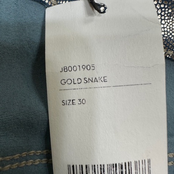 J Brand Leather Snake Embossed Pants Metallic Blue Straight Leg Size 30🌸 - Picture 12 of 16